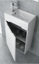 Perfecta - WC Möbelblock Set mit Keramikwaschtisch 40 x 22 cm, links, weiss Hochglanz